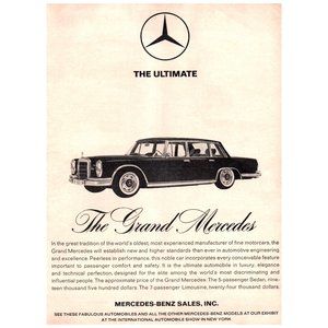 1964 Grand Mercedes The Ultimate Sedan or Limousine Original Vintage Print Ad